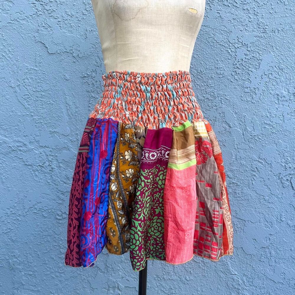 Fairycore Short Bohemian Patchwork One Size